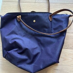 Longchamp le Pilage tote in eggplant - used